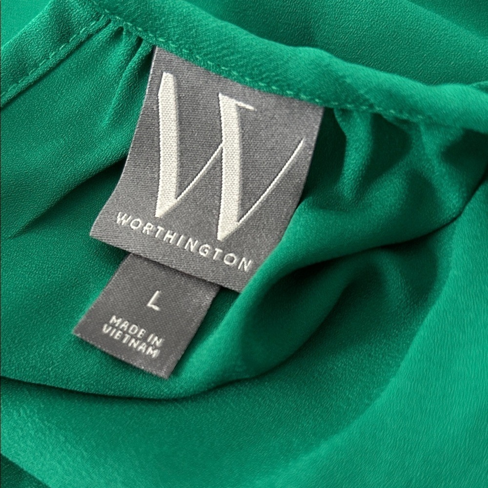 Worthington size large sleeveless green top - Picture 3 of 5